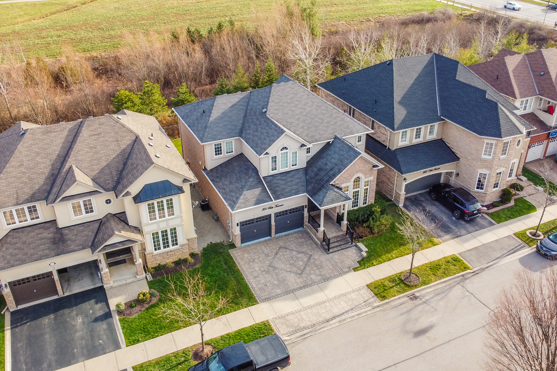 real estate photography drone image exterior home