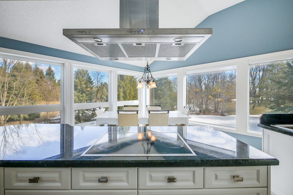 real estate photography luxury kitchen window views