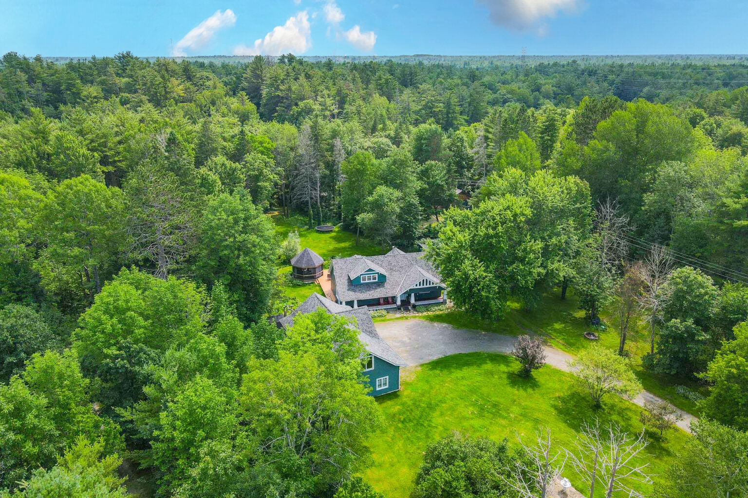 real estate photography cottage home aerial