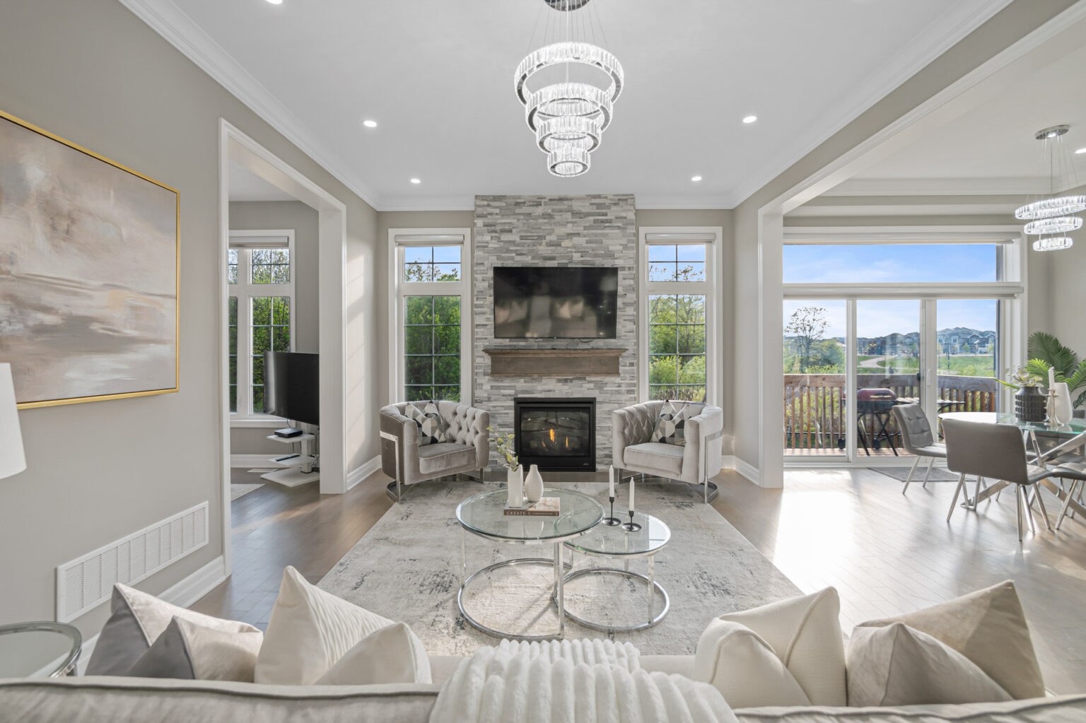 real estate photography living room ravine views