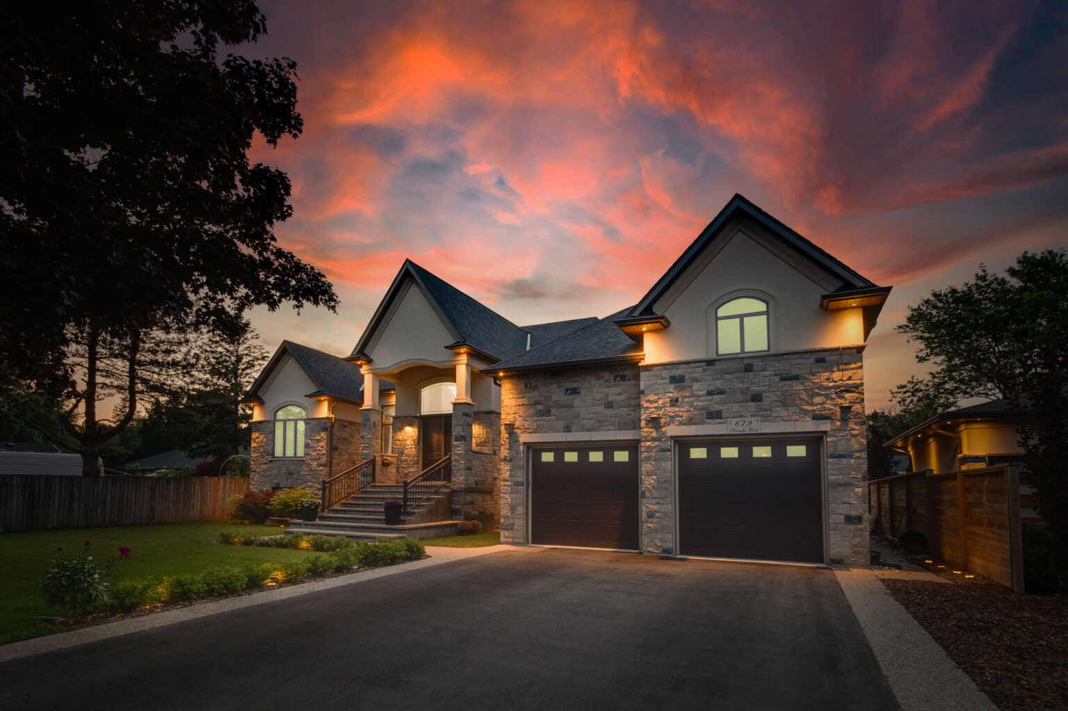 real estate photography luxury twilight exterior