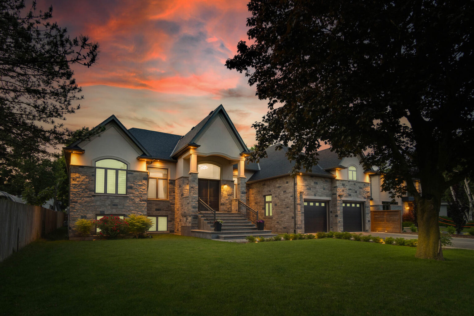 real estate photography twilight sunset exterior