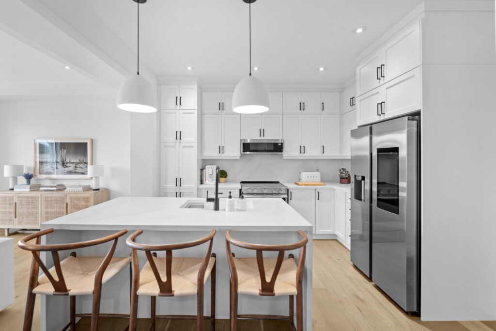 real estate photography white kitchen